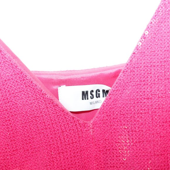 MSGM Pink Sequin Pleated Midi Dress size 38 (US 6) - Picture 5 of 7